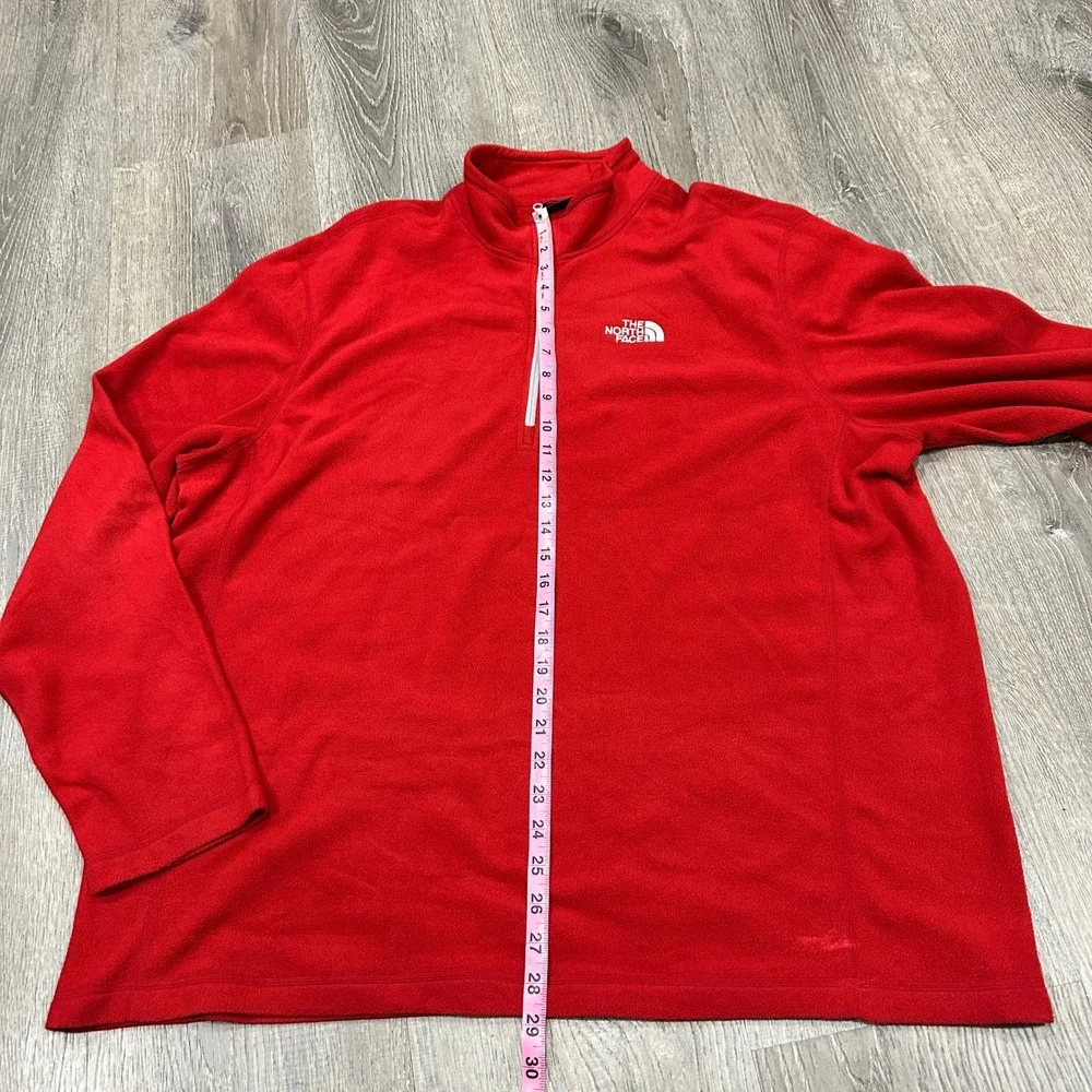 The North Face Sweater Men's‎ 2XL Red Fleece Quarter Zip Pullover Sweater